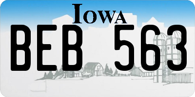 IA license plate BEB563