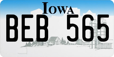 IA license plate BEB565