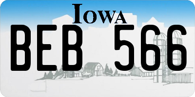 IA license plate BEB566