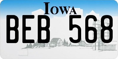 IA license plate BEB568