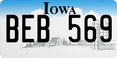 IA license plate BEB569