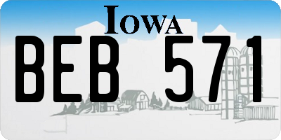 IA license plate BEB571