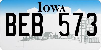 IA license plate BEB573