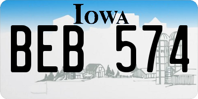 IA license plate BEB574