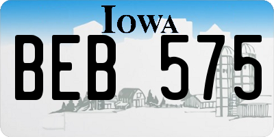 IA license plate BEB575