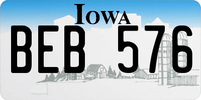 IA license plate BEB576