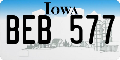IA license plate BEB577