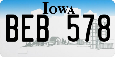 IA license plate BEB578