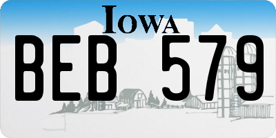 IA license plate BEB579
