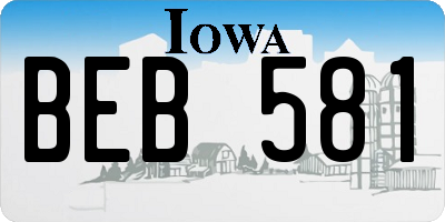 IA license plate BEB581