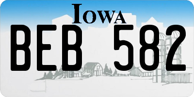 IA license plate BEB582