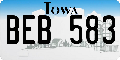 IA license plate BEB583