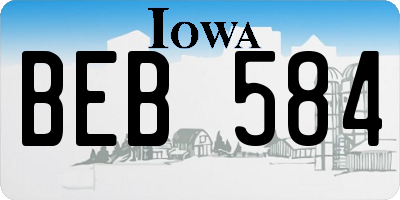IA license plate BEB584