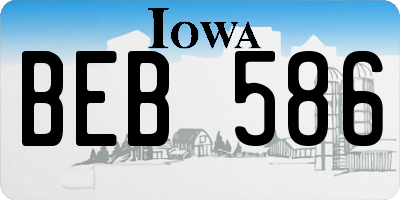 IA license plate BEB586
