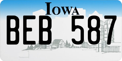 IA license plate BEB587