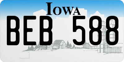 IA license plate BEB588