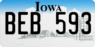 IA license plate BEB593