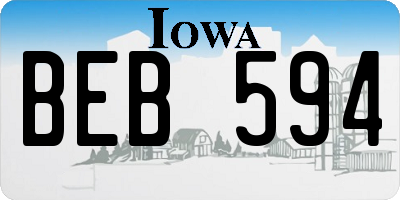 IA license plate BEB594