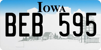 IA license plate BEB595
