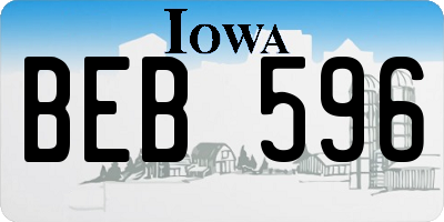 IA license plate BEB596