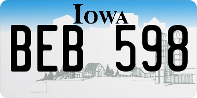 IA license plate BEB598