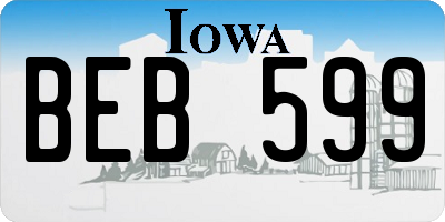 IA license plate BEB599