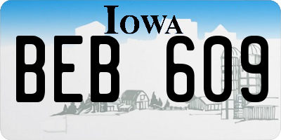 IA license plate BEB609