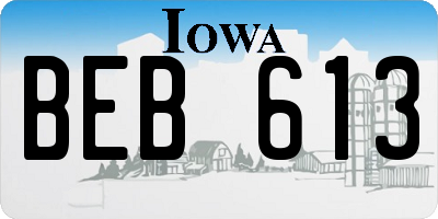 IA license plate BEB613