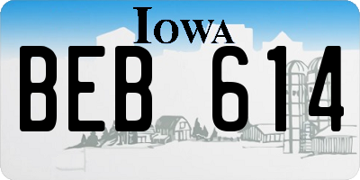 IA license plate BEB614