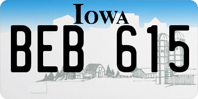 IA license plate BEB615