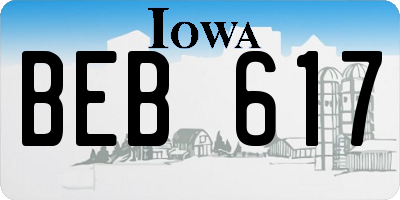 IA license plate BEB617