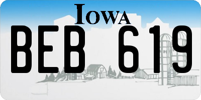 IA license plate BEB619