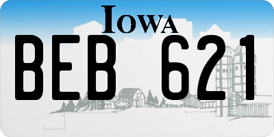 IA license plate BEB621