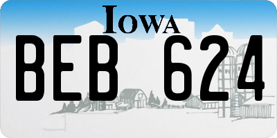 IA license plate BEB624