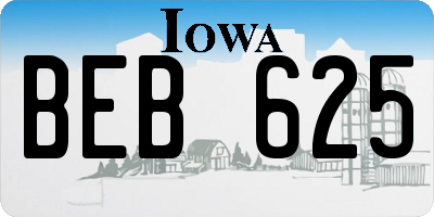 IA license plate BEB625