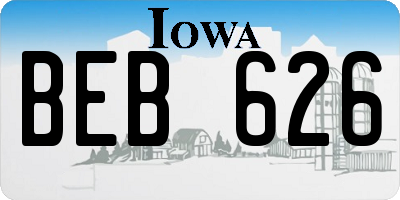 IA license plate BEB626