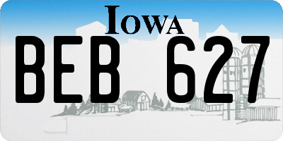 IA license plate BEB627