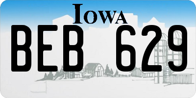 IA license plate BEB629