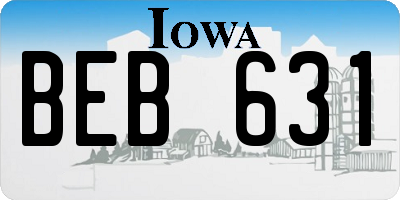 IA license plate BEB631