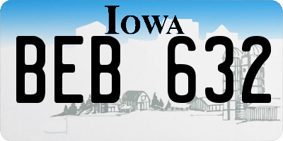 IA license plate BEB632