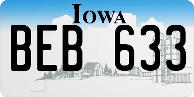 IA license plate BEB633