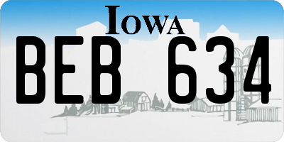 IA license plate BEB634