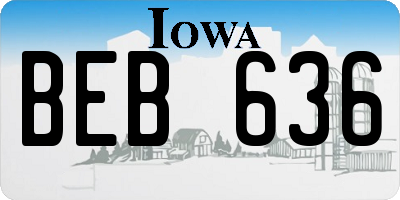 IA license plate BEB636