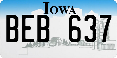 IA license plate BEB637