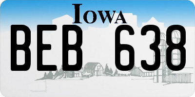 IA license plate BEB638