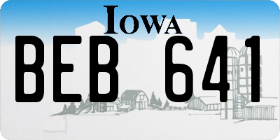 IA license plate BEB641