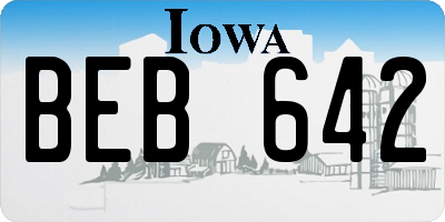 IA license plate BEB642