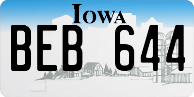 IA license plate BEB644