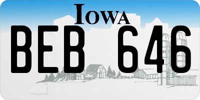 IA license plate BEB646