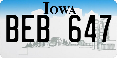 IA license plate BEB647
